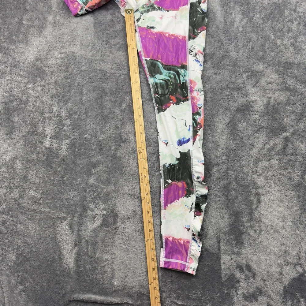 Lululemon Pants Womens 8 Multicolor‎ Ruched Waistband Running Active Gym Yoga